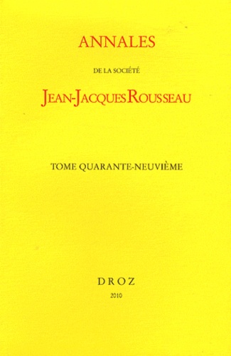 Jacques Berchtold - Annales de la Société Jean-Jacques Rousseau - Tome 49.
