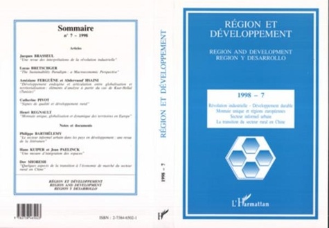 Jacques Brasseul - Région et Développement N° 1998-7 : .
