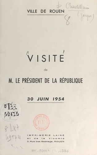 Visite de M. le Président de la République, 30 juin 1954