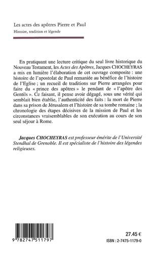 Les Actes Des Apotres Pierre Et Paul. Histoire, Tradition, Legende