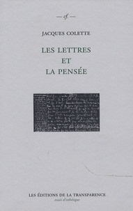 Jacques Colette - Les lettres et la pensée.
