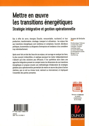 Mettre en oeuvre les transitions énergétiques. Stratégie intégrative et gestion opérationnelle