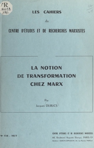 La notion de transformation chez Marx