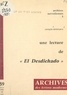 Jacques Geninasca et Michel J. Minard - Une lecture de El Desdichado.