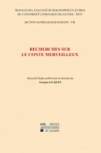 Recherches sur le conte merveilleux