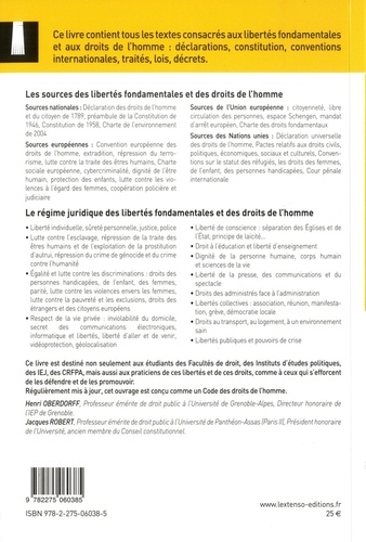 Libertés fondamentales et droits de l'homme. Textes français et internationaux 16e édition
