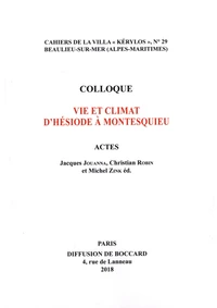 Vie et climat d'Hésiode à Montesquieu