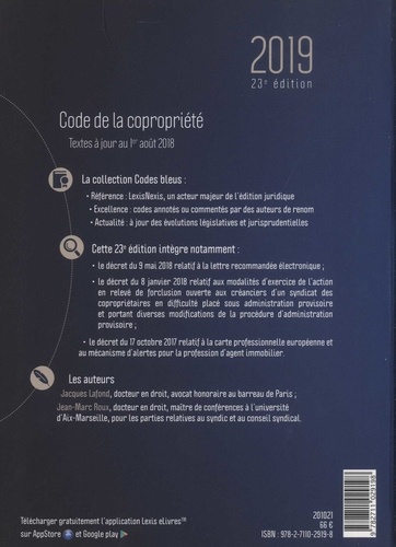 Code de la copropriété  Edition 2019