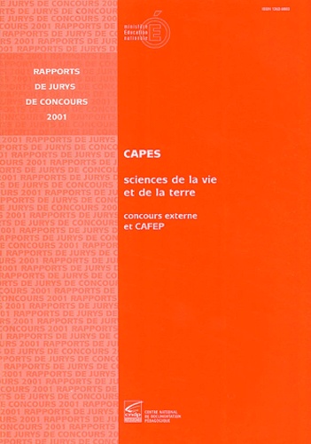 Jacques Lauga - Capes Science De La Vie Et De La Terre. Concours Externe Et Cafep 2001.