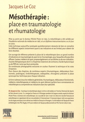 Mésothérapie : place en traumatologie et rhumatologie