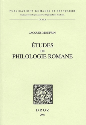 Etudes De Philologie Romane