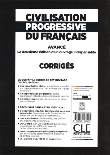 Civilisation progressive du français B2-C1 avancé. Corrigés 2e édition