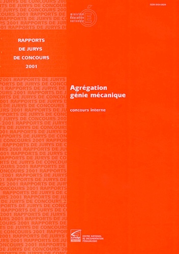 Jacques Perrin et  Collectif - Agregation Genie Mecanique. Concours Interne 2001.