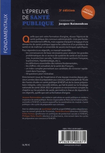 L'épreuve de santé publique. Concours administratifs dans les secteurs de la santé et du médico-social 3e édition