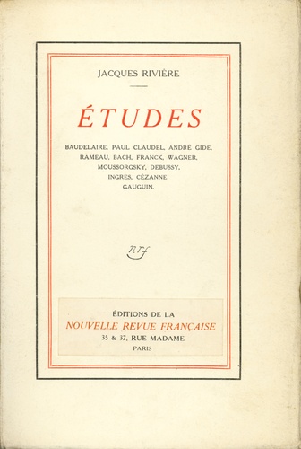Jacques Rivière - Etudes.