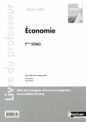 Jacques Saraf - Economie Tle STMG - Livre du professeur.