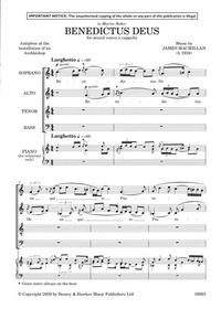 James MacMillan - Benedictus Deus - mixed choir (SATB) a cappella. Partition de chœur..