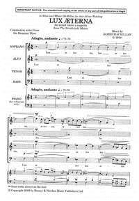 James MacMillan - Lux aeterna - from "The Strathclyde Motets". mixed choir (SATB) a cappella. Partition de chœur..
