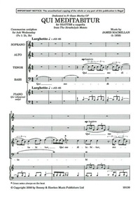 James MacMillan - Qui meditabitur - extrait de "The Strathclyde Motets". mixed choir (SSATTBB) a cappella. Partition de chœur..