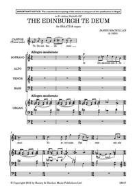 James MacMillan - The Edinburgh Te Deum - mixed choir (SSAATB) and organ. Partition de chœur..