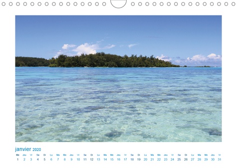 CALVENDO Places  Polynésie française - des îles de rêve dans le Pacifique Sud (Calendrier mural 2020 DIN A4 horizontal). Mer, lagons et récifs - à la découverte des mers du sud (Calendrier mensuel, 14 Pages )