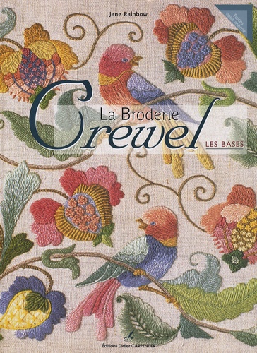 Grande broderie Crewel fleurie vintage années 70 22 X 18,5 Paragon