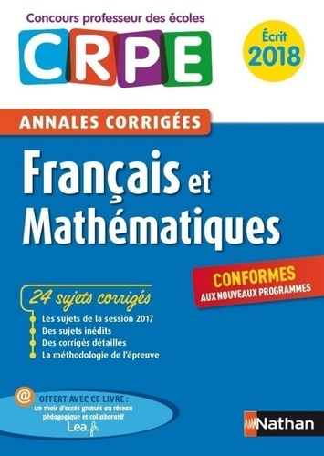 CONCOURS CRPE  Ebook - Annales CRPE 2018 : Français & Mathématiques