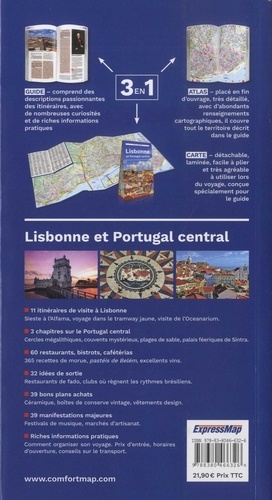 Lisbonne et Portugal central. Guide + atlas + carte 1/17 500
