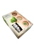  Jardiland - Herbes aromatiques - Faites pousser des herbes aromatiques dans votre cuisine - Coffret avec 1 suspension en bois et 2 cordelettes pour l'accrocher au mur, 3 pots en fer et 3 sachets de graines à planter.