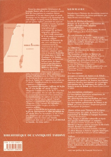 Fouilles de Khirbet es-Samra en Jordanie. Volume 1, La voie romaine, le cimetière, les documents épigraphiques