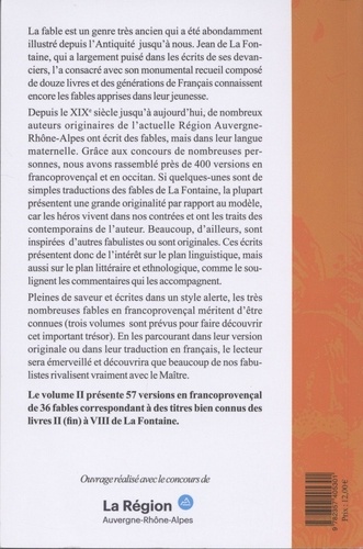 Trésor des fables d'Auvergne-Rhône-Alpes en francoprovençal. Quand nos fabulistes rivalisent avec La Fontaine Volume 2, édition bilingue