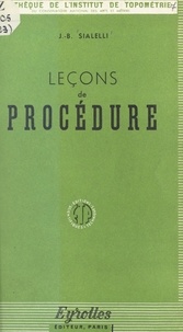 Jean-Baptiste Sialelli et  Institut de topométrie du Cons - Leçons de procédure.