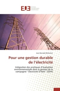 Jean barnabé Bellanton - Pour une gestion durable de l'électricité - Intégration des pratiques d'évaluation environnementale dans la gestion de la compagnie " Électricit.