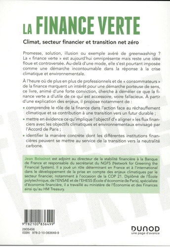 La finance verte. Climat, secteur financier et transition net zéro