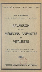 Ravaisson et les médecins animistes et vitalistes