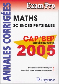 Artinborgo.it Mathématiques Sciences Physiques CAP/BEP secteur industriel - Annales corrigées Image