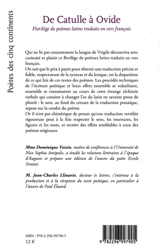 De Catulle à Ovide. Florilège de poèmes latins traduits en vers français