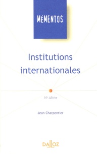 Jean Charpentier - Institutions internationales.