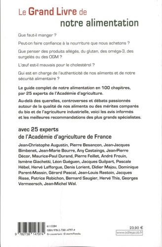 Le Grand Livre de notre alimentation. Avec 25 experts de l'Académie d'agriculture de France - Occasion