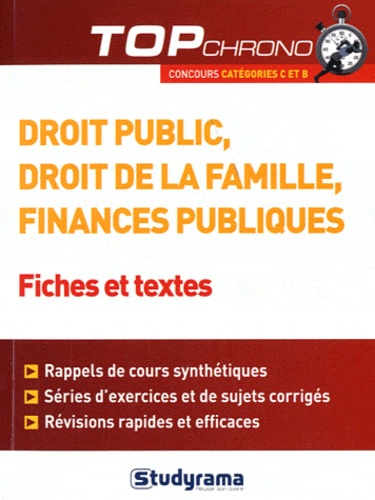 Jean-Christophe Saladin - Droit public, droit de la famille, finances publiques - Fiches et tests. Concours catégories C et B.