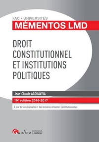 Jean-Claude Acquaviva - Droit constitutionnel et institutions politiques.