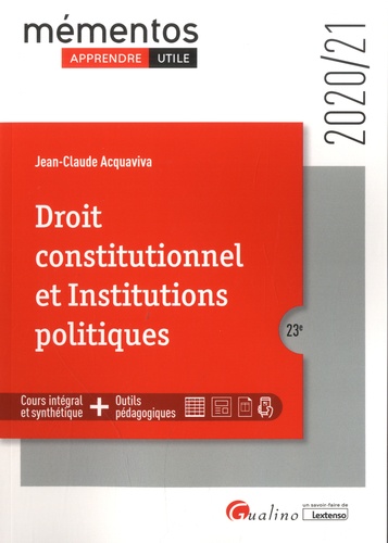 Droit constitutionnel et Institutions politiques  Edition 2020-2021