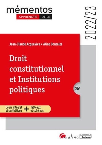 Droit constitutionnel et Institutions politiques  Edition 2022-2023