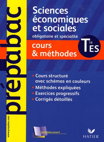 Jean-Claude Drouin - Sciences économiques et sociales Tle ES - Cours et méthodes.