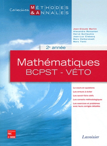 Jean-Claude Martin - Mathématiques BCPST-Véto 2e année - Licences scientifiques.