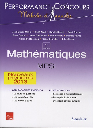 Jean-Claude Martin - Mathématiques MPSI 1re année.