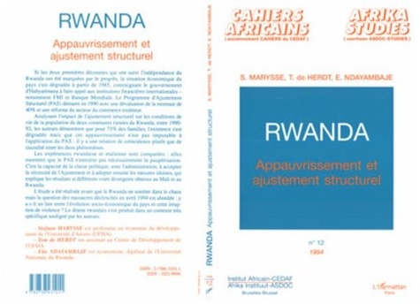 Jean-Claude Willame - Cahiers africains : Afrika Studies  : Rwanda - Appauvrissement et ajustement structurel.