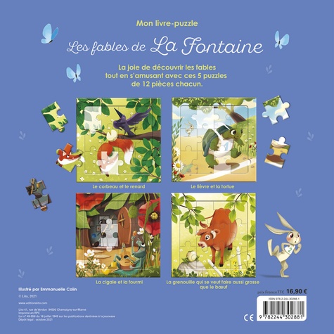Les fables de La Fontaine. 5 puzzles 12 pièces