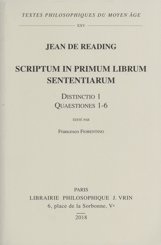 Scriptum in primum librum sententiarum. Distinctio 1 Quaestiones 1-6