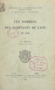 Jean Déniau - Les nommées des habitants de Lyon en 1446.